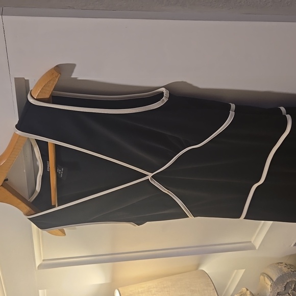 Express Black Midi Dress with Cream Accents - Picture 6 of 12